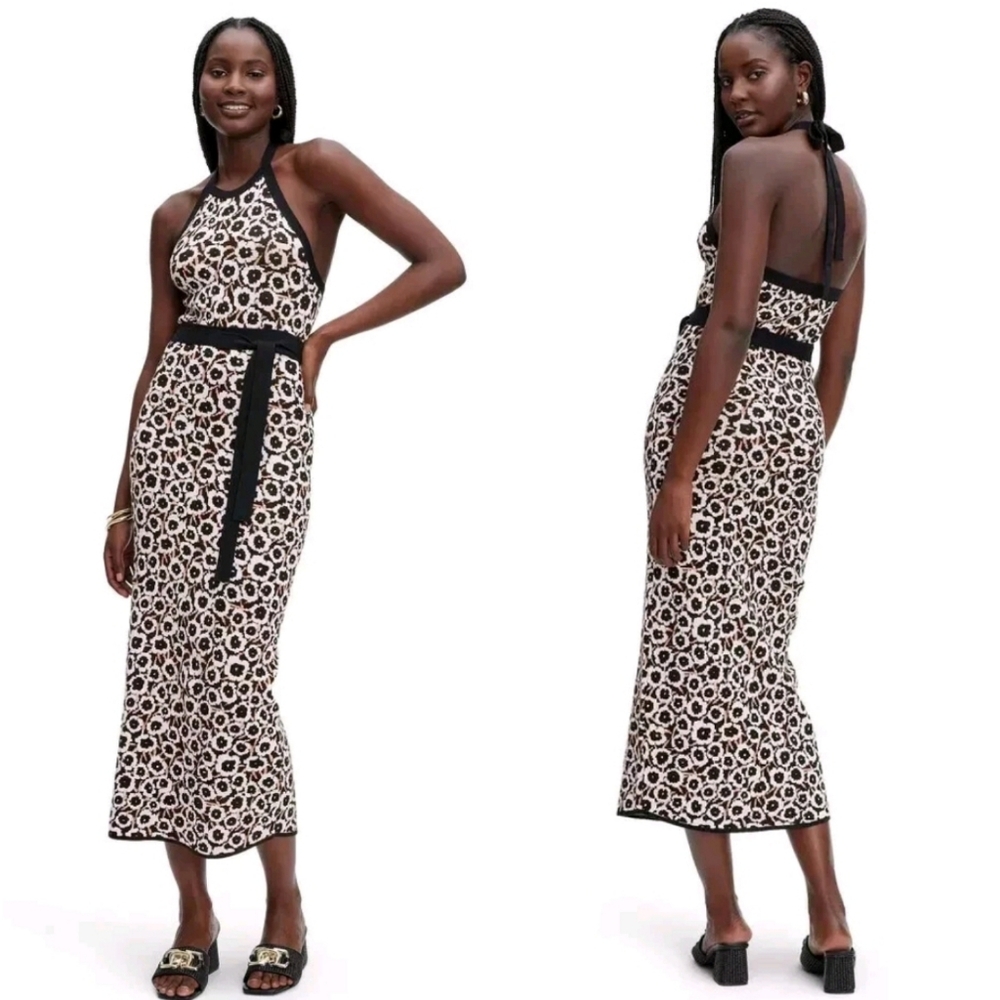 🆕️ DVF For Target Halter Tie Neck Neutral Poppy Sweaterknit Midi Dress